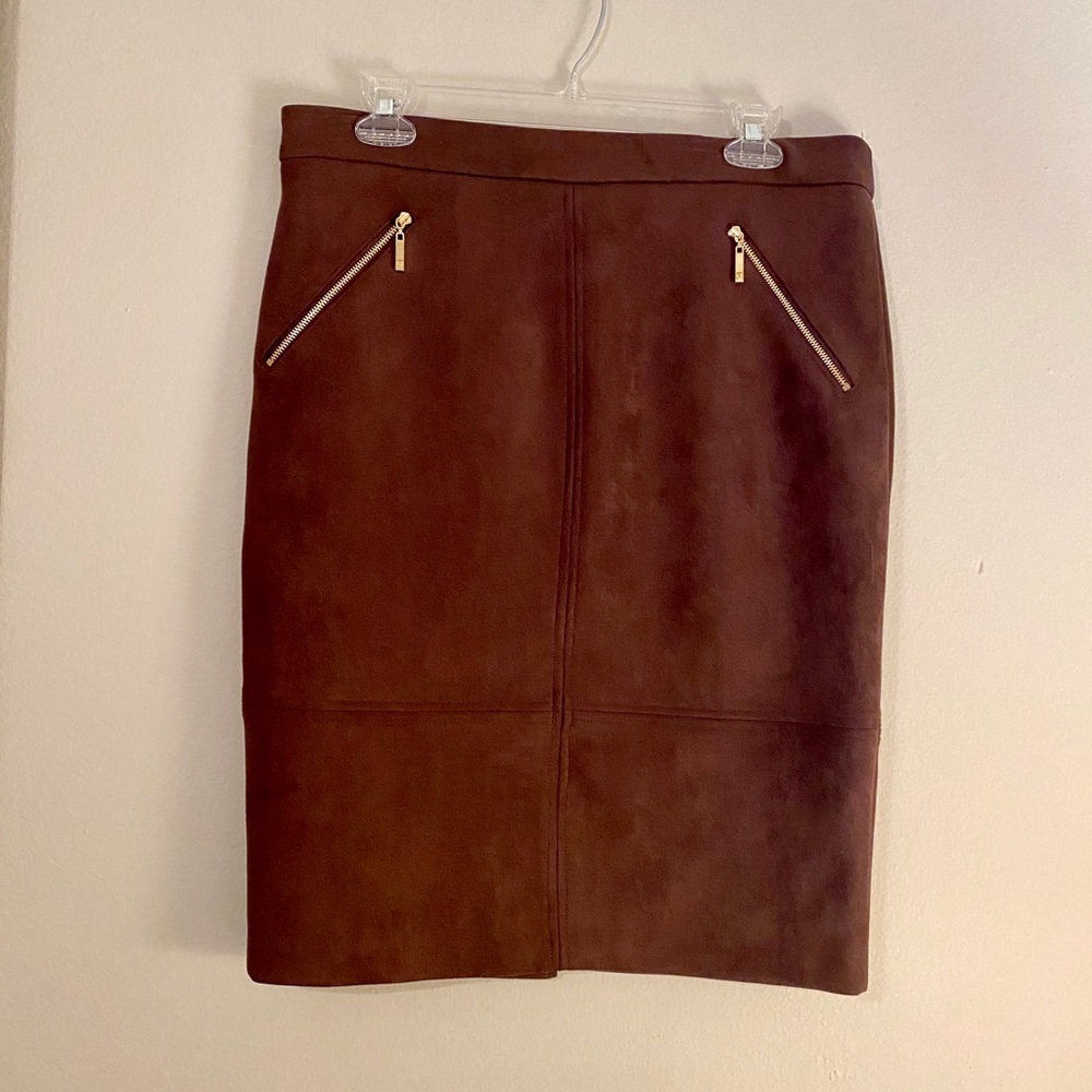 Faux Suede Ivanka Trump Pencil Skirt